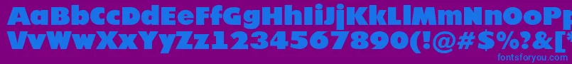 Futur20-fontti – siniset fontit violetilla taustalla
