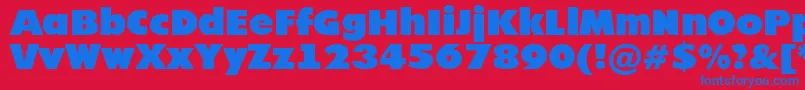 fuente Futur20 – Fuentes Azules Sobre Fondo Rojo