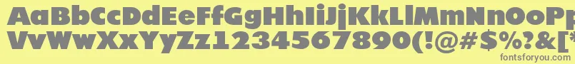 フォントFutur20 – 黄色の背景に灰色の文字