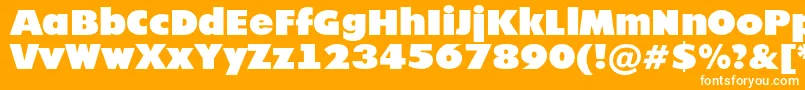 Futur20-Schriftart – Weiße Schriften auf orangefarbenem Hintergrund