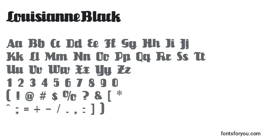 LouisianneBlack Font – alphabet, numbers, special characters
