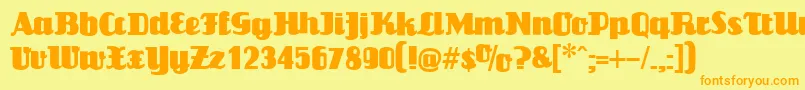 LouisianneBlack Font – Orange Fonts on Yellow Background