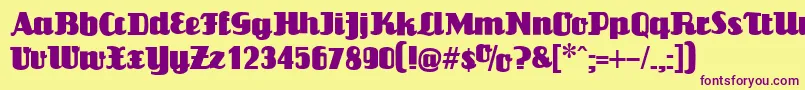 LouisianneBlack Font – Purple Fonts on Yellow Background