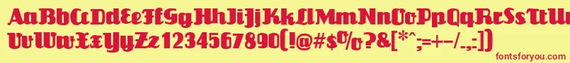 LouisianneBlack Font – Red Fonts on Yellow Background