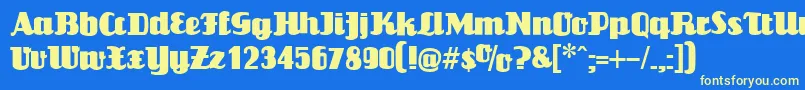 LouisianneBlack Font – Yellow Fonts on Blue Background