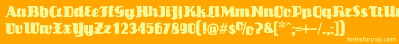 LouisianneBlack Font – Yellow Fonts on Orange Background