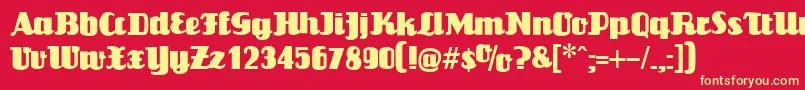 LouisianneBlack Font – Yellow Fonts on Red Background
