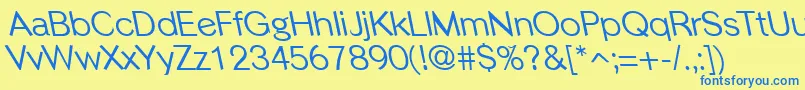 PhinsterleftyRegular Font – Blue Fonts on Yellow Background