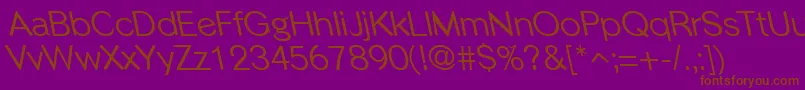 Fonte PhinsterleftyRegular – fontes marrons em um fundo roxo