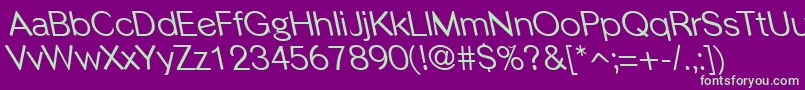 PhinsterleftyRegular Font – Green Fonts on Purple Background