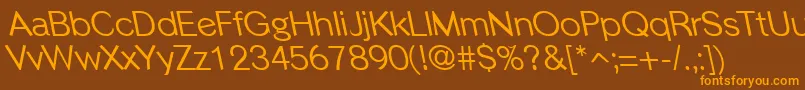 PhinsterleftyRegular Font – Orange Fonts on Brown Background