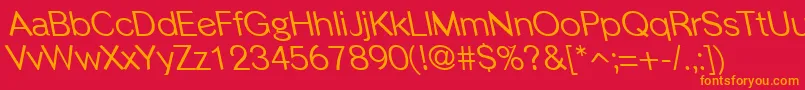PhinsterleftyRegular Font – Orange Fonts on Red Background