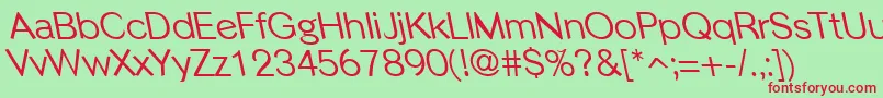 PhinsterleftyRegular Font – Red Fonts on Green Background