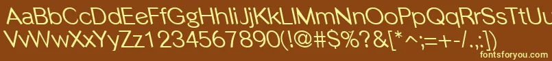PhinsterleftyRegular Font – Yellow Fonts on Brown Background