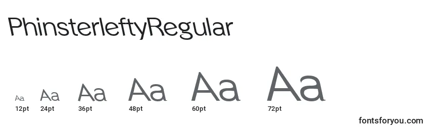 Размеры шрифта PhinsterleftyRegular