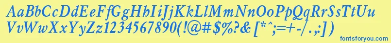 Myslnbit Font – Blue Fonts on Yellow Background