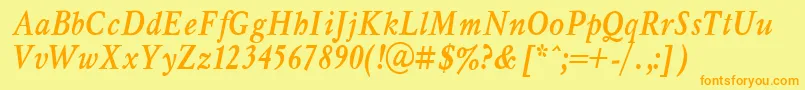 Myslnbit Font – Orange Fonts on Yellow Background