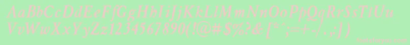 Myslnbit Font – Pink Fonts on Green Background