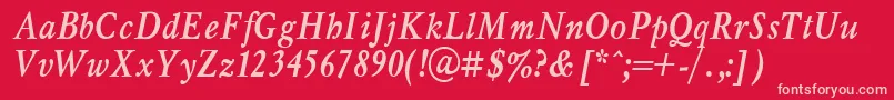 Myslnbit Font – Pink Fonts on Red Background