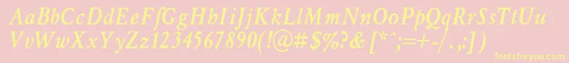 Myslnbit Font – Yellow Fonts on Pink Background