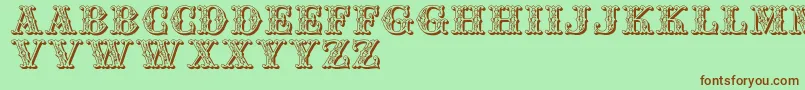 Jfspringfair Font – Brown Fonts on Green Background