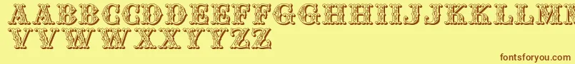 Jfspringfair Font – Brown Fonts on Yellow Background