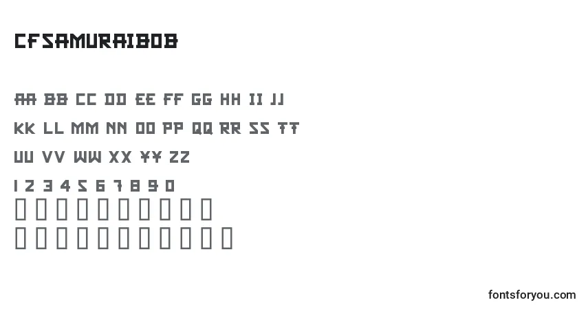 Шрифт Cfsamuraibob – алфавит, цифры, специальные символы