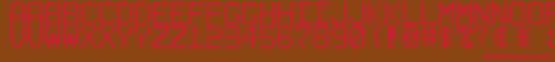 LedBoardReversed-Schriftart – Rote Schriften auf braunem Hintergrund
