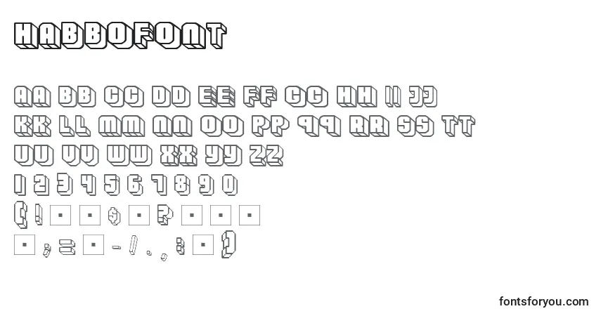 Schriftart Habbofont – Alphabet, Zahlen, spezielle Symbole
