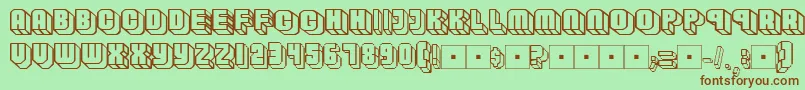 Habbofont-Schriftart – Braune Schriften auf grünem Hintergrund