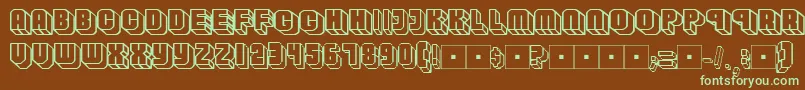 Habbofont-Schriftart – Grüne Schriften auf braunem Hintergrund