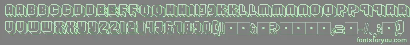 Habbofont-Schriftart – Grüne Schriften auf grauem Hintergrund