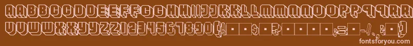 Habbofont-Schriftart – Rosa Schriften auf braunem Hintergrund
