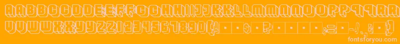 Habbofont-Schriftart – Rosa Schriften auf orangefarbenem Hintergrund