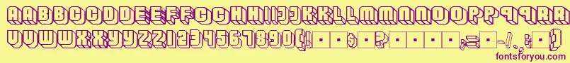 Habbofont Font – Purple Fonts on Yellow Background