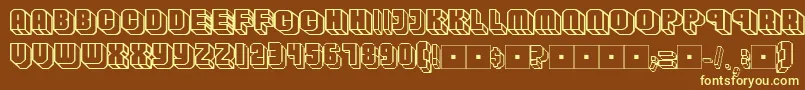 Habbofont-fontti – keltaiset fontit ruskealla taustalla