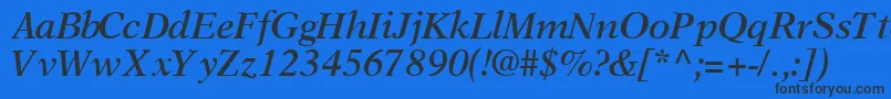 OrchidsskBoldItalic Font – Black Fonts on Blue Background