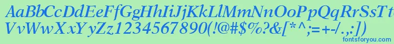 OrchidsskBoldItalic Font – Blue Fonts on Green Background