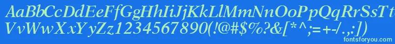 OrchidsskBoldItalic Font – Green Fonts on Blue Background