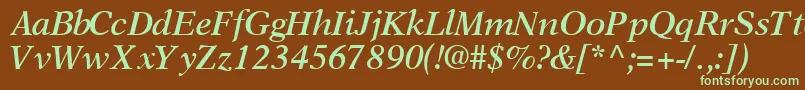 OrchidsskBoldItalic Font – Green Fonts on Brown Background