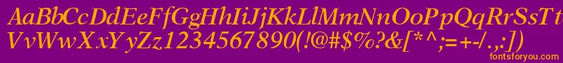 OrchidsskBoldItalic Font – Orange Fonts on Purple Background