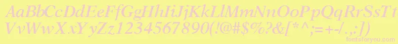 OrchidsskBoldItalic Font – Pink Fonts on Yellow Background