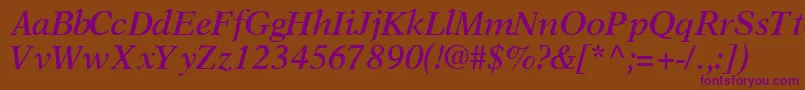 OrchidsskBoldItalic Font – Purple Fonts on Brown Background