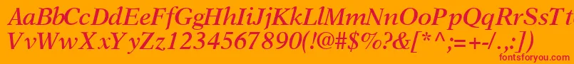 OrchidsskBoldItalic Font – Red Fonts on Orange Background