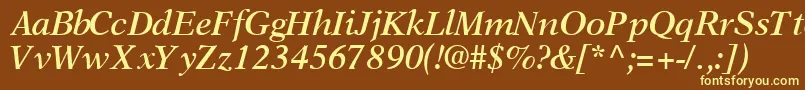 OrchidsskBoldItalic Font – Yellow Fonts on Brown Background