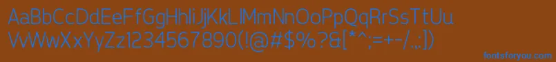TepenoSansLight Font – Blue Fonts on Brown Background
