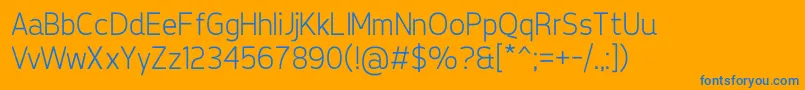 TepenoSansLight Font – Blue Fonts on Orange Background