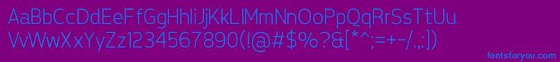 Шрифт TepenoSansLight – синие шрифты на фиолетовом фоне