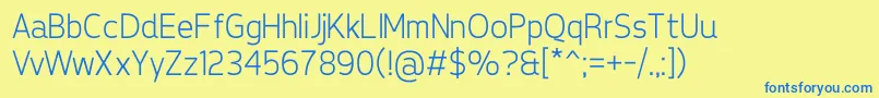 TepenoSansLight Font – Blue Fonts on Yellow Background