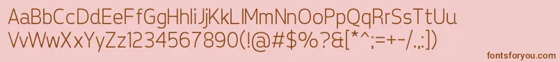TepenoSansLight Font – Brown Fonts on Pink Background